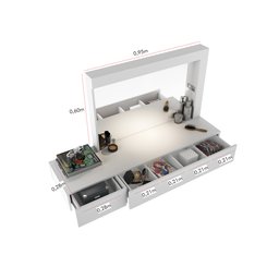 Penteadeira Camarim 2 Gavetas com Espelho Mimo Espresso Móveis - 4