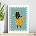 Ver imagem 1 de Quadro Candomblé Oxum - Estrelinhas 33x24cm - com Vidro:madeira Preta