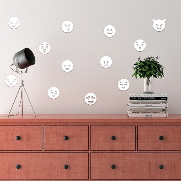 Espelhos Decorativos Acrílico Kit Emojis