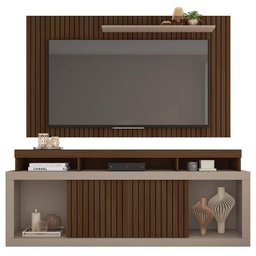 Rack Com Painel Para TV até 65 Polegadas Marrom Life Caemmun - 4