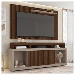 Rack Com Painel Para TV até 65 Polegadas Marrom Life Caemmun - 1