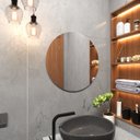 Ver imagem 5 de Espelho Decorativo Vidro Redondo 30x30cm Sala Banheiro Lapidado