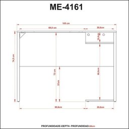 Mesa para Computador Gamer 1,05m Espaço para Gabinete Me4161 Tecno Mobili - Preto/vermelho - 6