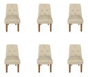 Ver imagem 1 de Kit 6 Cadeiras de Jantar Helena Corino Bege - Dominic Decor