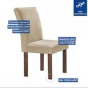 Ver imagem 5 de Mesa de Jantar 4 Lugares Kyra/Canela com Vidro Chocolate/Off White/Suede Cru - Cel Móveis