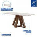 Ver imagem 6 de Mesa de Jantar 4 Lugares Kyra/Canela com Vidro Chocolate/Off White/Suede Cru - Cel Móveis