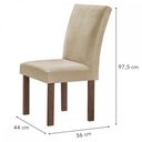 Ver imagem 3 de Mesa de Jantar 4 Lugares Kyra/Canela com Vidro Chocolate/Off White/Suede Cru - Cel Móveis