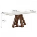 Ver imagem 4 de Mesa de Jantar 4 Lugares Kyra/Canela com Vidro Chocolate/Off White/Suede Cru - Cel Móveis