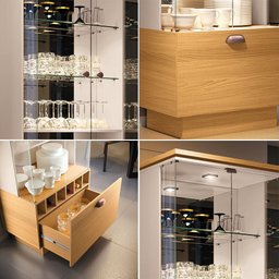 Conjunto Decorativo Cristaleira e Buffet Aparador Peggy/albâni Off White/cinamomo G26 - Gran Belo - 8