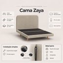 Ver imagem 3 de Cama Box Base Queen com Cabeceira Zaya 158x198 Flutuante Estilo Japonesa Bouclê Bege - Desk Design