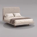 Ver imagem 1 de Cama Box Base Queen com Cabeceira Zaya 158x198 Flutuante Estilo Japonesa Bouclê Bege - Desk Design