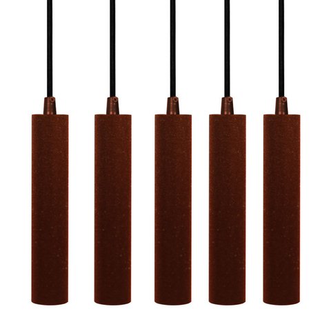 Kit 5x Pendente Tubo Cilindro Cobre Alumínio Balcão Cozinha Mr11 Gu10