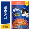 Combo 60un Ração Felix Fantastic Sachê Tiritas Carne 85g - 4