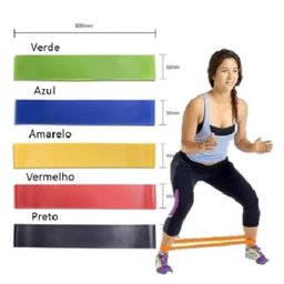 Kit Elásticos 5 Faixas 11 Peças Pìlates Intensidade Yoga - 6