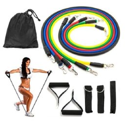 Kit Elásticos 5 Faixas 11 Peças Pìlates Intensidade Yoga - 5