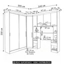Ver imagem 3 de Guarda Roupa Solteiro Modulado Cp08 Taiga Branco/grey L01 - Mpozenato