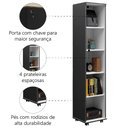 Ver imagem 4 de Armário Multiuso Lavanderia com Chave e Rodízios 1 Porta Lune Preto J&a