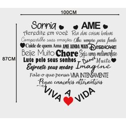Adesivo Decorativo De Parede Frase Sorria Viva Ame A Vida - 2