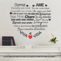 Adesivo Decorativo De Parede Frase Sorria Viva Ame A Vida - 1