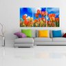 Quadro Para Sala Tulipas com Fundo Azul 120x60cm - 2