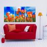 Quadro Para Sala Tulipas com Fundo Azul 120x60cm - 3
