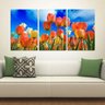 Quadro Para Sala Tulipas com Fundo Azul 120x60cm - 5