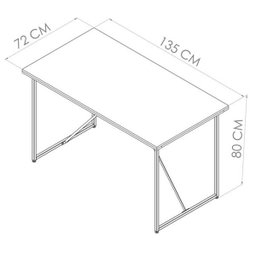 Mesa Office Estilo Industrial Sw006 Preto Noce Oro - 3