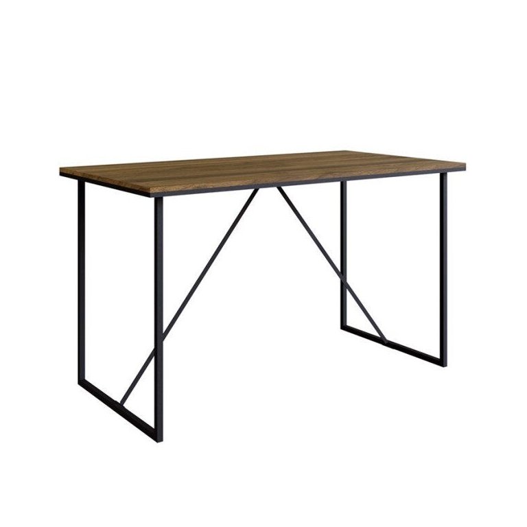 Mesa Office Estilo Industrial Sw006 Preto Noce Oro