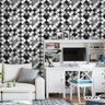 Papel De Parede Adesivo Lavável Quadrados Pretos 3D 6M - 1