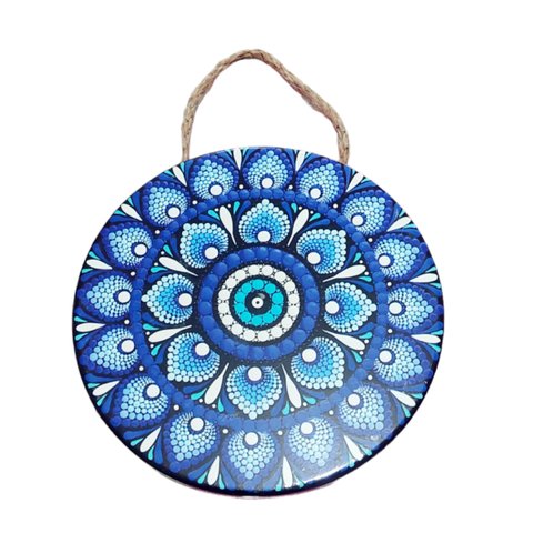 Quadro Mandala Enfeite de Parede Porcelana Olho Grego Sorte