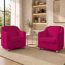 Ver imagem 1 de Kit 2 Poltrona Decorativa para Sala de Espera Mila Recepção Escritório Consultório Corino