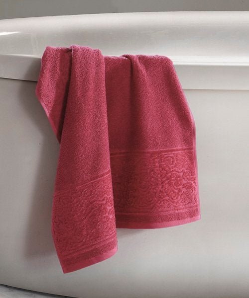Toalha de Banho Confort Felpuda Jacquard Barra Velour Dohler Vinho