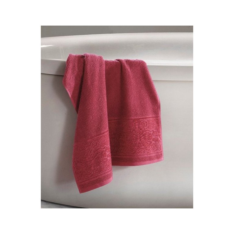 Toalha de Banho Confort Felpuda Jacquard Barra Velour Dohler Vinho
