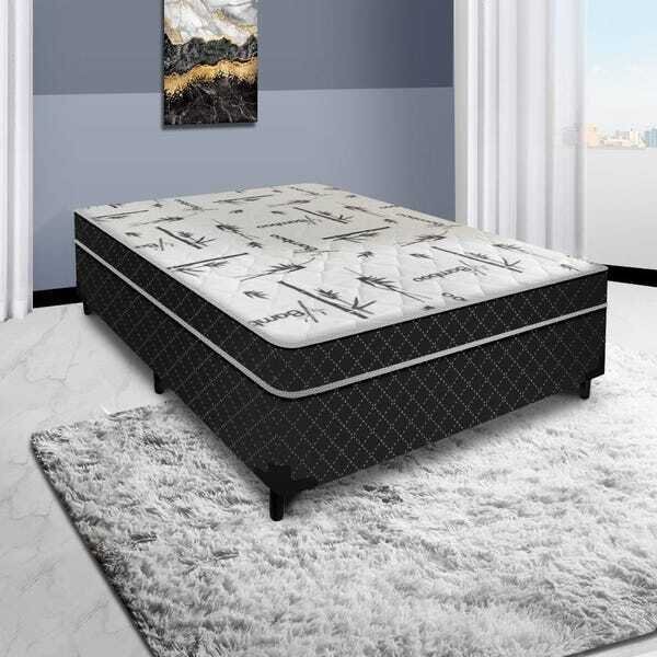 Cama Box Casal Conjugada Unyco D28 Ortopédico Floral e Preta (138x0,42x188) - 3