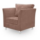 Ver imagem 1 de Poltrona Cadeira Decorativa para Sala e Quarto Lisboa Suede Cappuccino