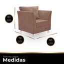 Ver imagem 3 de Poltrona Cadeira Decorativa para Sala e Quarto Lisboa Suede Cappuccino
