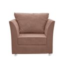 Ver imagem 4 de Poltrona Cadeira Decorativa para Sala e Quarto Lisboa Suede Cappuccino