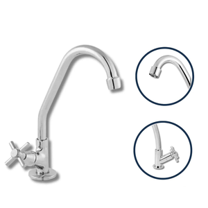 Torneira Cozinha Abs Bancada Bica Móvel 1169 C31 Cromada 1/4 de Volta