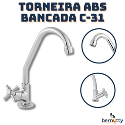 Torneira Cozinha Abs Bancada Bica Móvel 1169 C31 Cromada 1/4 de Volta - 2