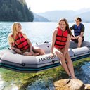 Ver imagem 2 de Bote Inflável Intex Mariner 3 Par Remos Bomba Capota Suporte Motor