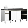 Gabinete de Cozinha 200cm com 3 Portas e 3 Gavetas Munique Branco e Preto Mm - 1