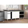 Gabinete de Cozinha 200cm com 3 Portas e 3 Gavetas Munique Branco e Preto Mm - 2