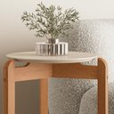 Ver imagem 3 de Mesa Lateral Lizz Off White com Cedro - Casa D
