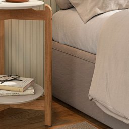 Mesa Lateral Lizz Off White com Cedro - Casa D - 4
