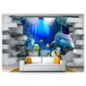 Papel de Parede Animais Golfinho Peixes 3d 6m² Anm267 - 1