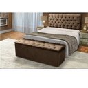 Ver imagem 1 de Cabeceira Mais Calçadeira Baú Casal 140cm Para Cama Box Suede Marrom