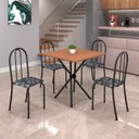 Ver imagem 1 de Conjunto de Mesa Tubular 70x70cm Tampo em MDF com 4 Cadeiras Ane B Preto