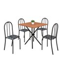 Ver imagem 2 de Conjunto de Mesa Tubular 70x70cm Tampo em MDF com 4 Cadeiras Ane B Preto