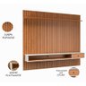 Painel Ripado Suspenso para Tv de até 60 Polegadas 2,20x1,60m Premium Quarto e Sala Cor Nature - 5