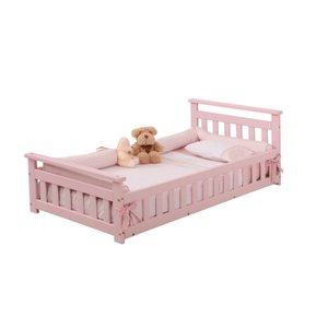Cama Infantil com Grade Bella Rosa Com Colchão